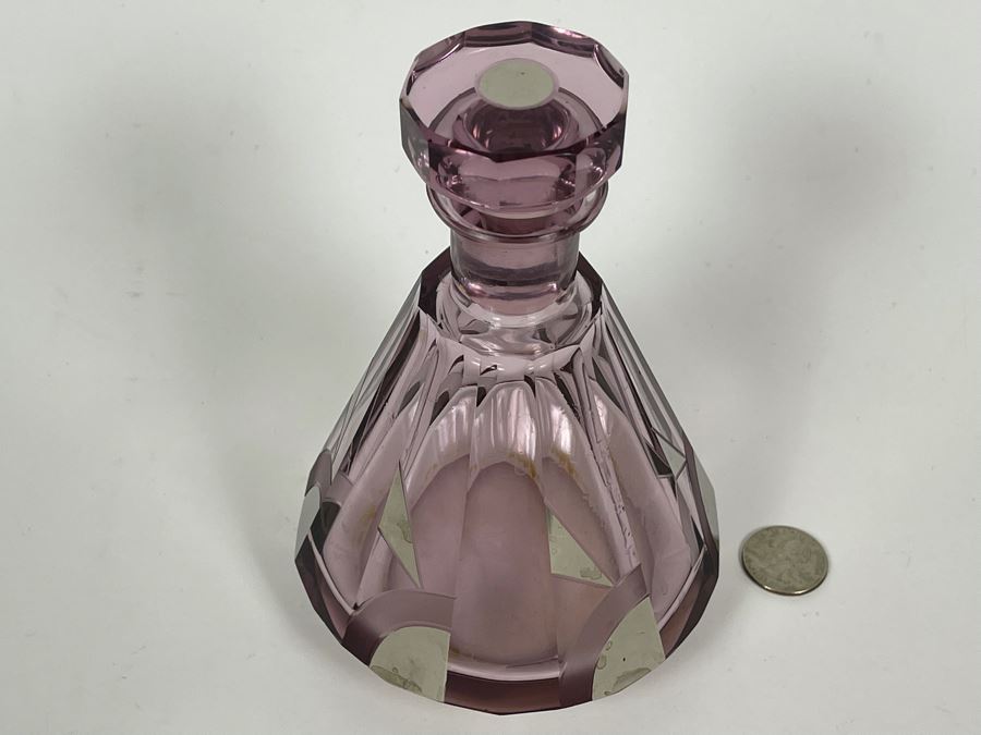 Purple Crystal Art Deco Liquor Decanter 7H [Photo 5]