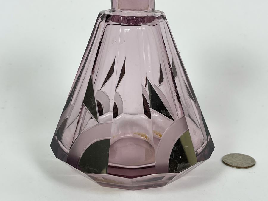 Purple Crystal Art Deco Liquor Decanter 7H [Photo 4]