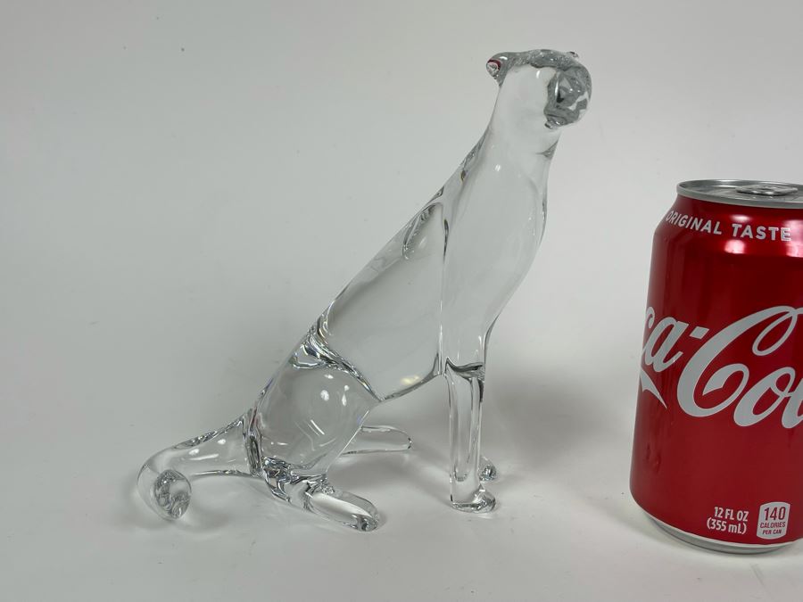 Baccarat France Signed Crystal Seated Cheetah On Watch 6.5H X 6H [Photo 11]