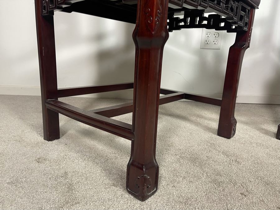 Pair Of Chinese Carved Blackwood Rosewood Armchairs 22W X 18D X 40H [Photo 11]
