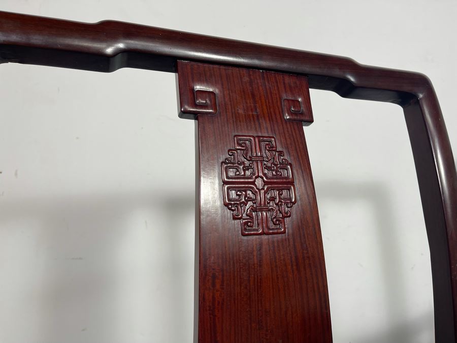 Pair Of Chinese Carved Blackwood Rosewood Armchairs 22W X 18D X 40H [Photo 13]