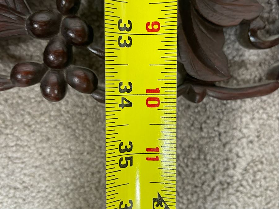 Impressive Chinese Carved Wood Beveled Glass Wall Mirror With Dragon Motif 19.5W X 34H [Photo 16]