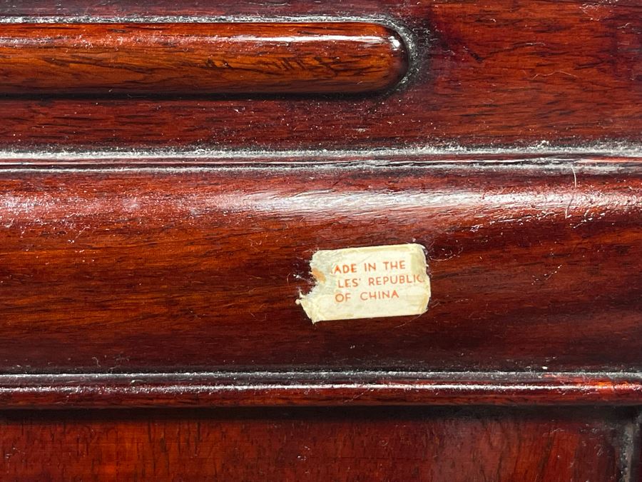 Vintage Chinese Carved Rosewood Square Nightstand Side Table Cabinet 22W X 22D X 22H [Photo 9]