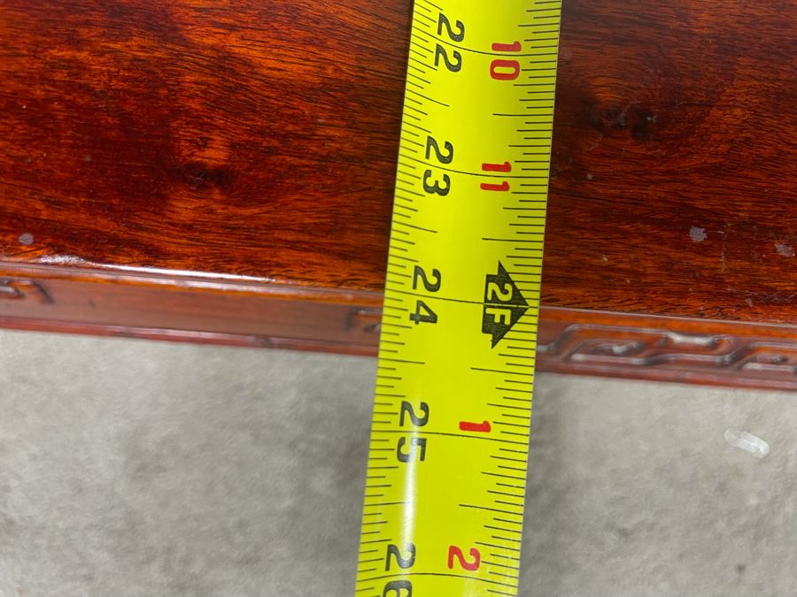 Vintage Chinese Carved Blackwood Rosewood Coffee Table 36W X 24D X 13H Client Paid $1,110 In 1983 [Photo 13]