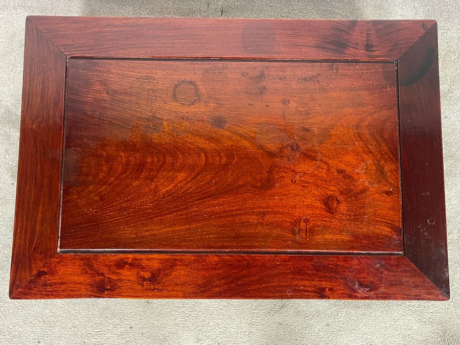 Vintage Chinese Carved Blackwood Rosewood Coffee Table 36W X 24D X 13H Client Paid $1,110 In 1983 [Photo 5]