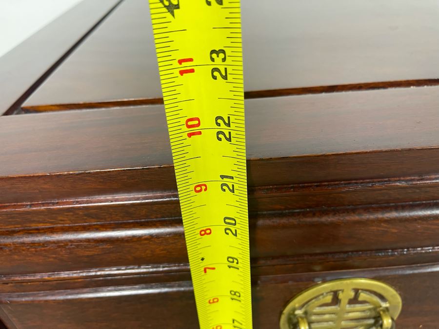 Vintage Chinese Rosewood End Table With Drawer 20W X 20D X 21H [Photo 11]