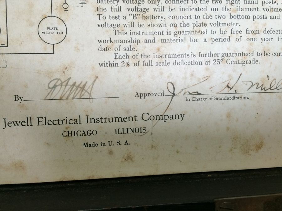 Vintage 1924 Jewell Electrical Instrument Co Tube Tester Radio Test Set [Photo 13]