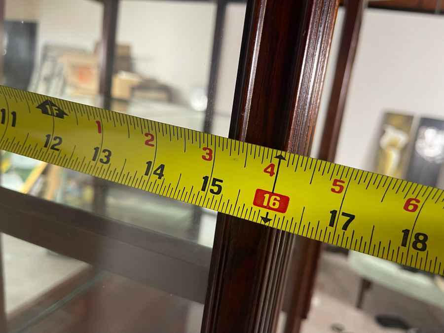 Vintage Chinese Blackwood Rosewood Curio Cabinet With Mirrored Back 36W X 16D X 69.5H Client Paid $1,100 In 1985 [Photo 22]