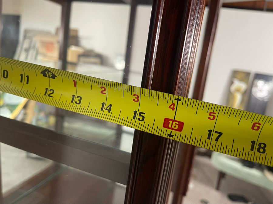 Vintage Chinese Blackwood Rosewood Curio Cabinet With Mirrored Back 36W X 16D X 69.5H Client Paid $1,100 In 1985 [Photo 21]