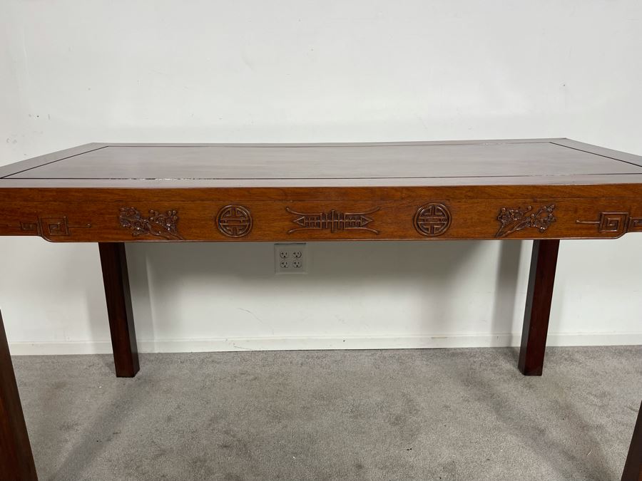 Vintage Chinese Carved Blackwood Rosewood Altar Table 60W X 28D X 33H Retailed $1,050 In 1983 [Photo 2]