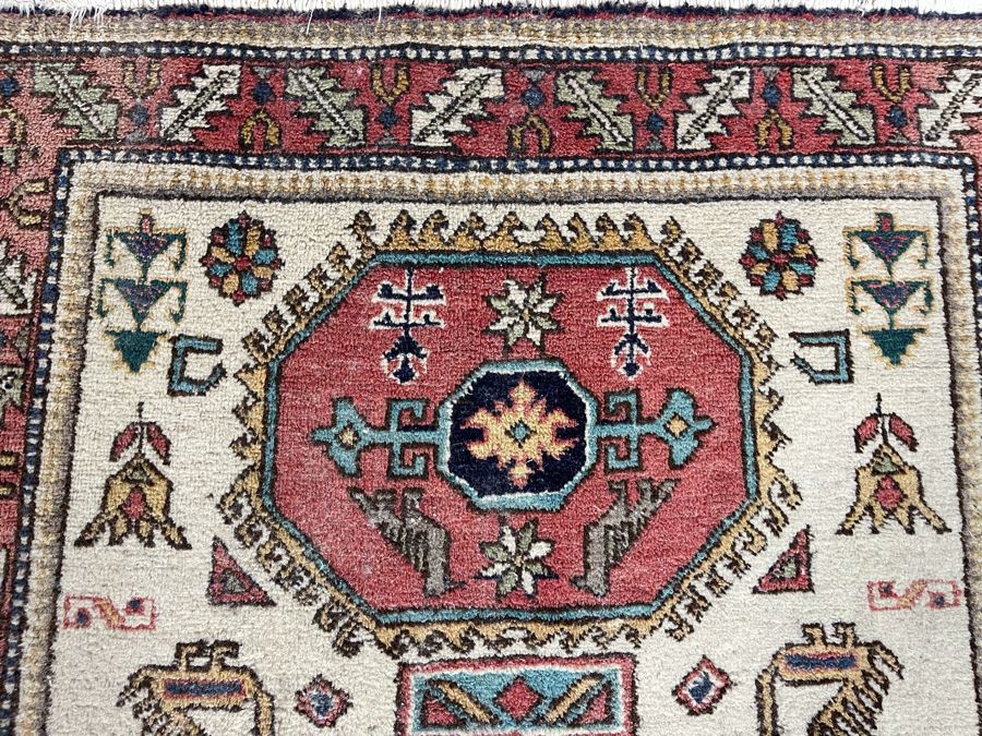 Vintage Hand Woven Wool Persian Rug From Iran 41 X 63 [Photo 9]