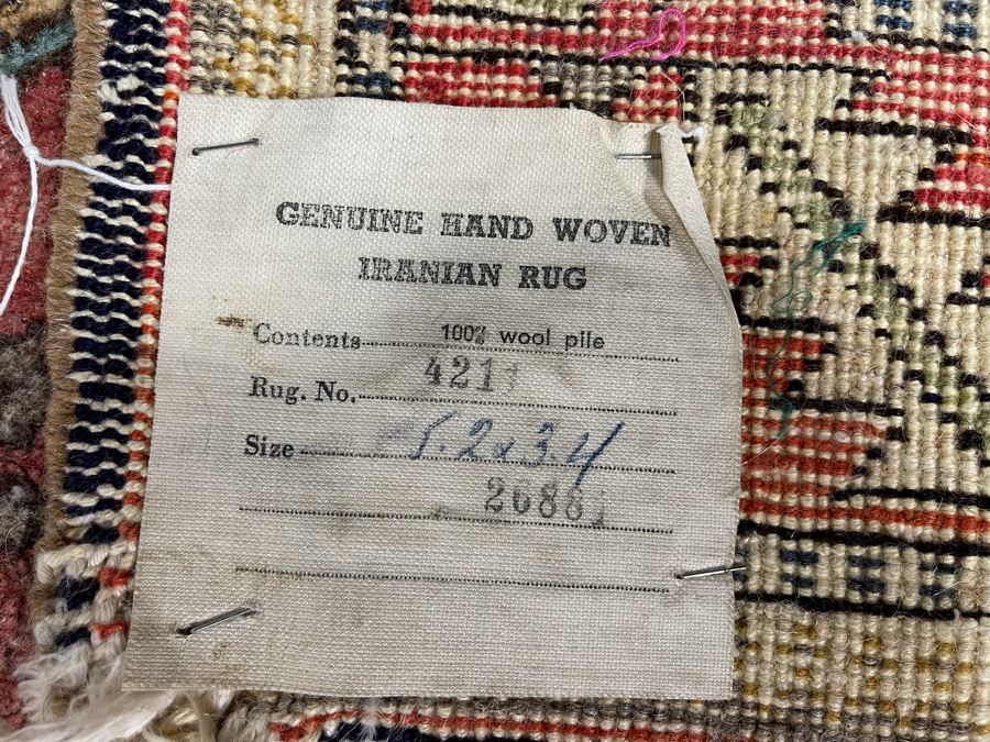 Vintage Hand Woven Wool Persian Rug From Iran 41 X 63 [Photo 12]