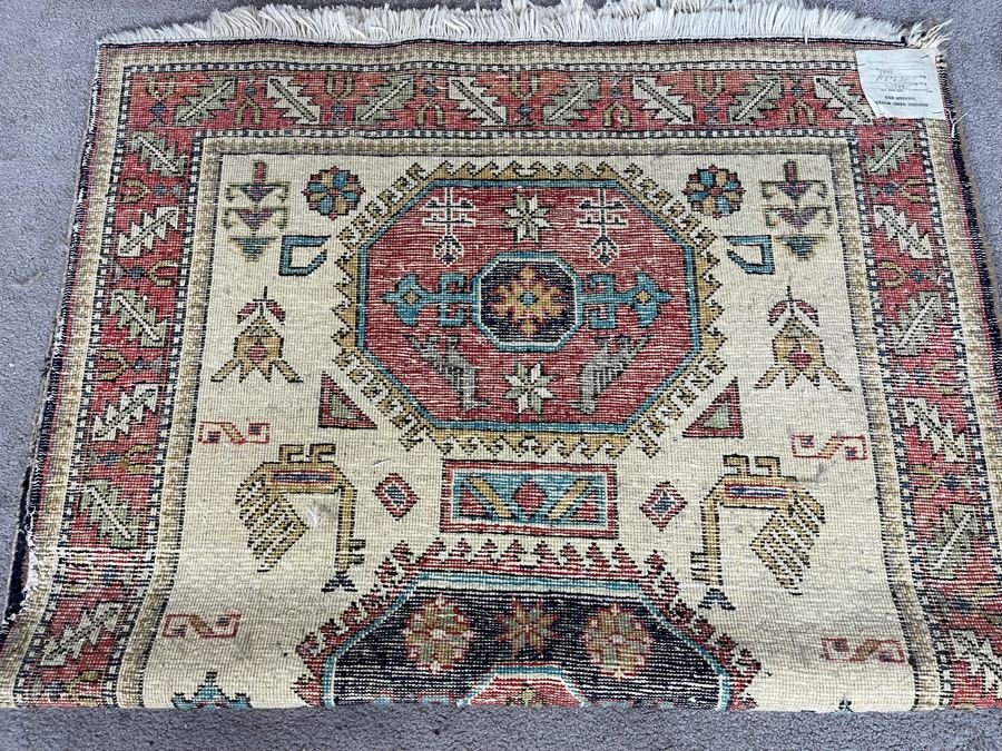 Vintage Hand Woven Wool Persian Rug From Iran 41 X 63 [Photo 18]