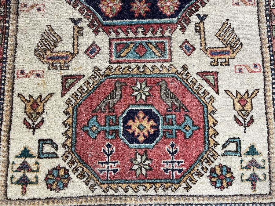Vintage Hand Woven Wool Persian Rug From Iran 41 X 63 [Photo 7]