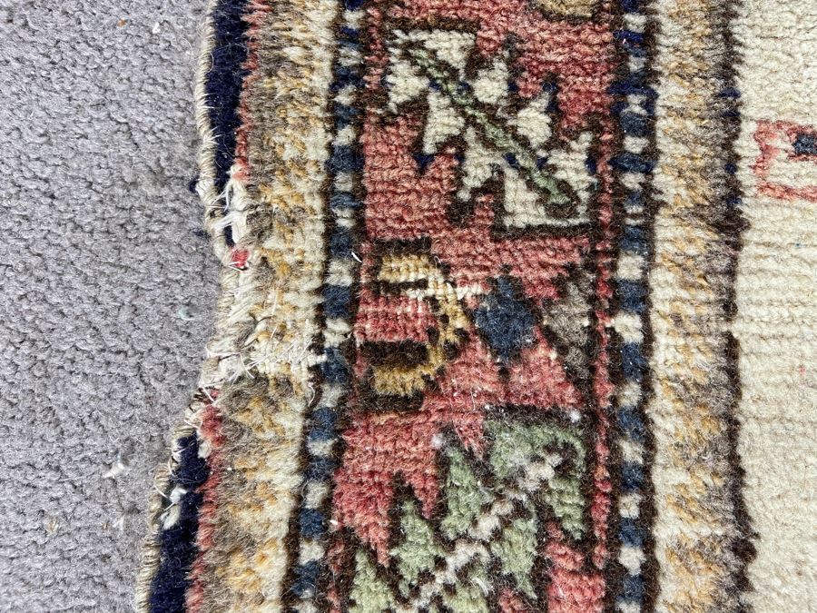 Vintage Hand Woven Wool Persian Rug From Iran 41 X 63 [Photo 10]