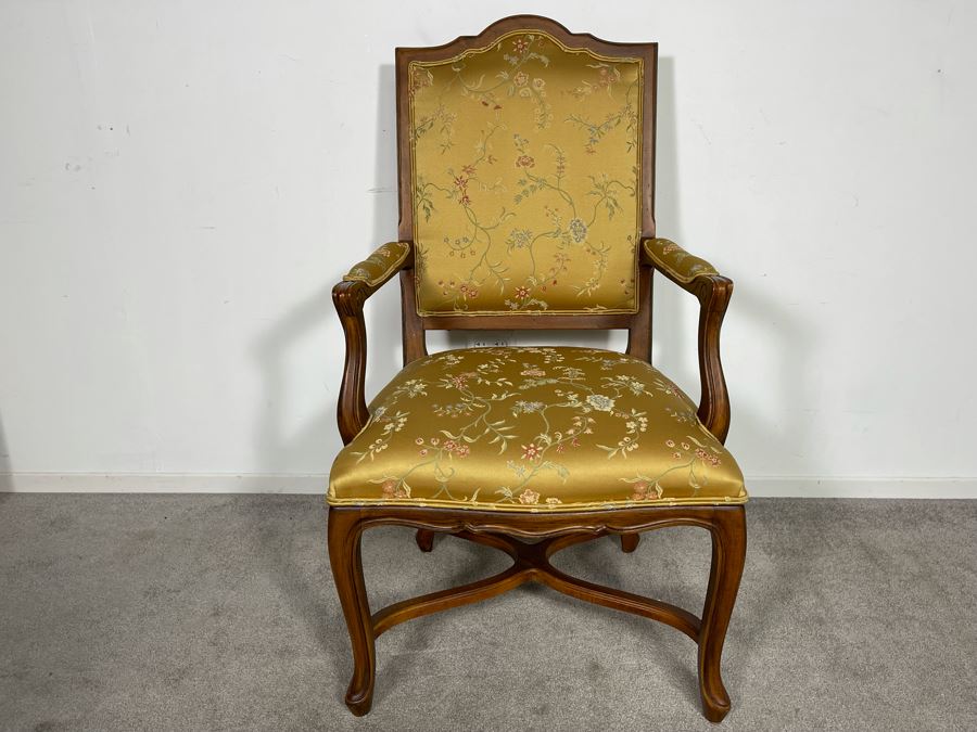 Upholstered Gold Fabric Armchair [Photo 3]