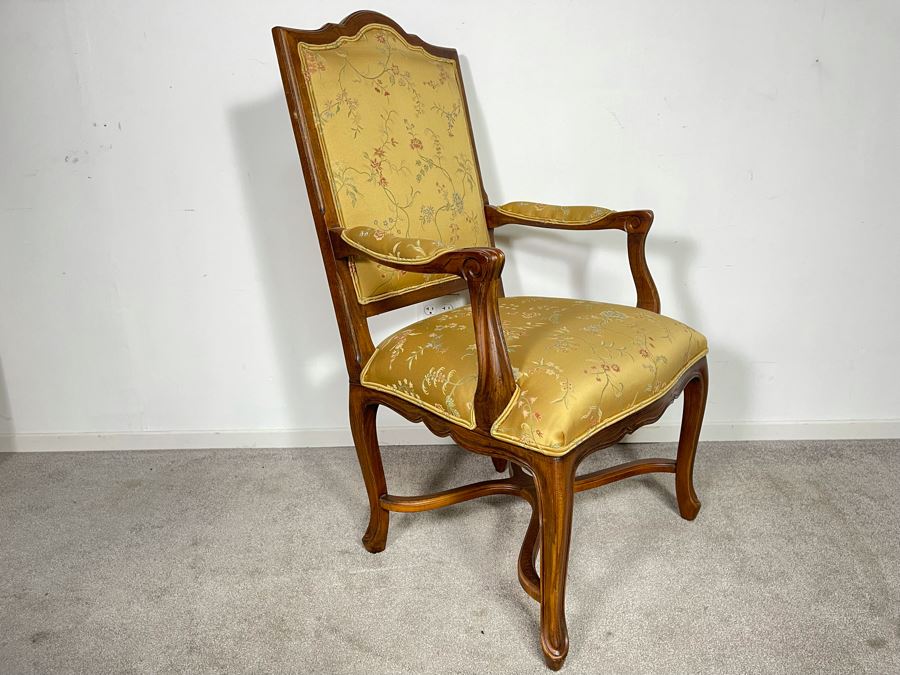 Upholstered Gold Fabric Armchair [Photo 1]