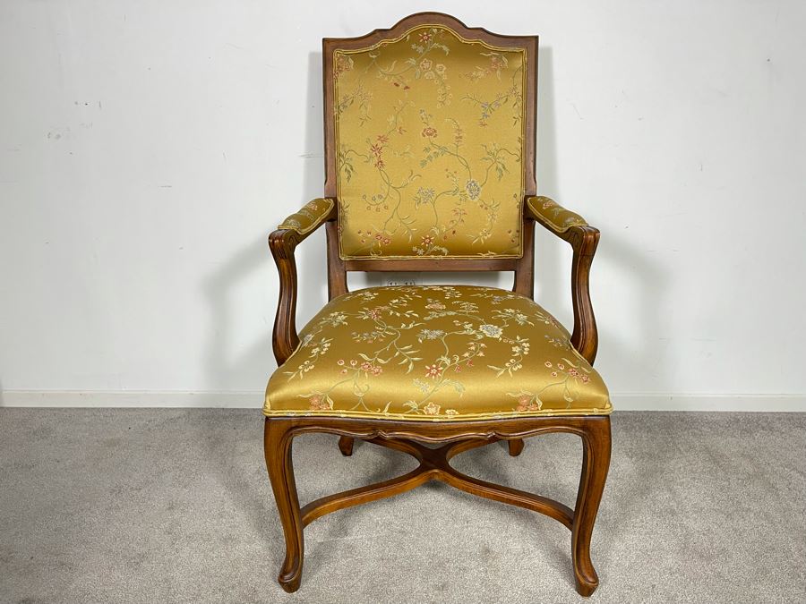 Upholstered Gold Fabric Armchair [Photo 2]