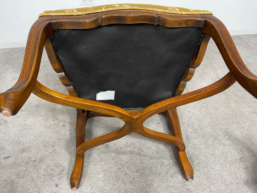 Upholstered Gold Fabric Armchair [Photo 7]