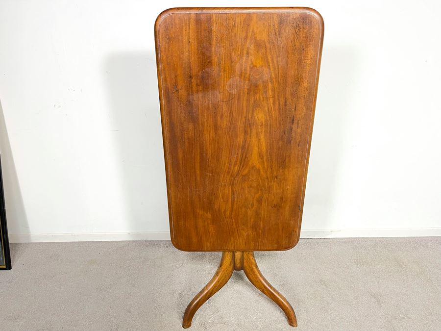 Antique Tilt Top Rectangular Pedestal Table 36W X 20.5D X 29H [Photo 2]