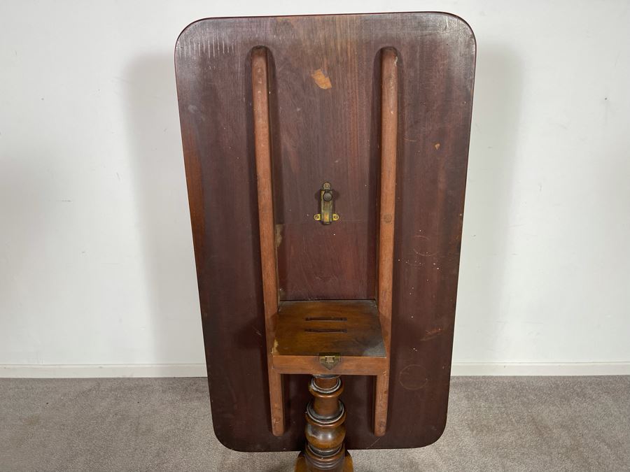 Antique Tilt Top Rectangular Pedestal Table 36W X 20.5D X 29H [Photo 10]