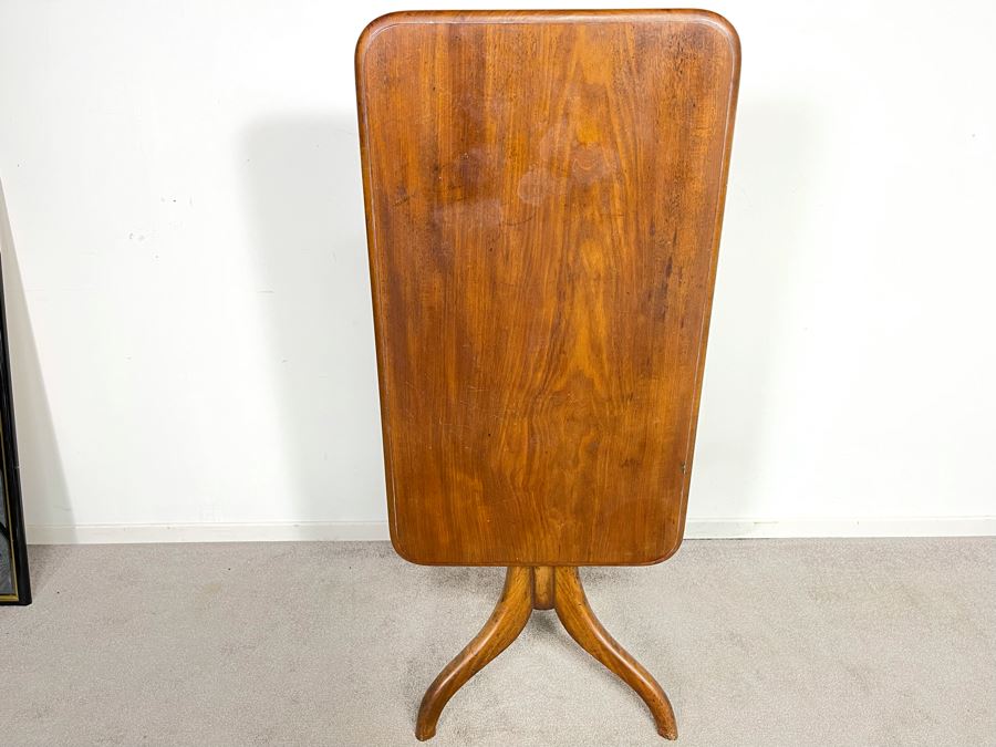 Antique Tilt Top Rectangular Pedestal Table 36W X 20.5D X 29H [Photo 1]