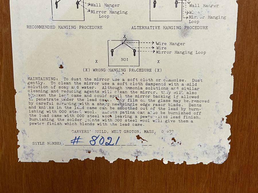 Very Heavy Beveled Glass Mirror With Etched Glass Border In Black And Gold Frame 33 X 44 [Photo 15]