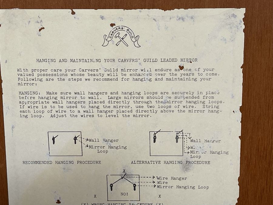 Vintage 1973 Carvers' Guild Stained Glass Wall Mirror Titled 'Georgian Arch' Designed By Carol Canner Crafted By Fred Schilbach In 1986 [Photo 12]