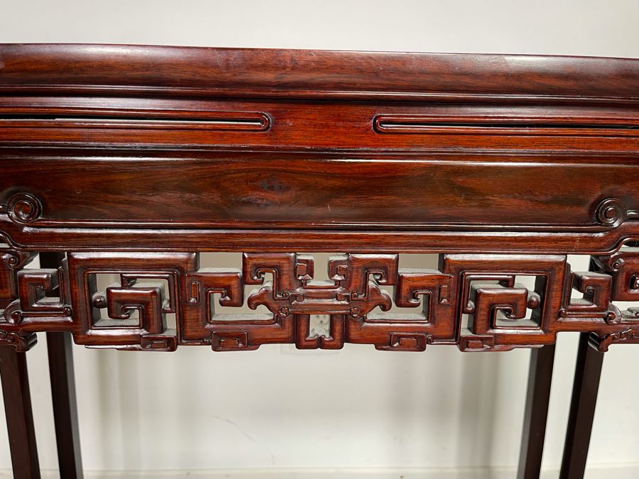 Vintage Chinese Carved Blackwood Rosewood Console Entry Table 37W X 18.5D X 33H [Photo 6]
