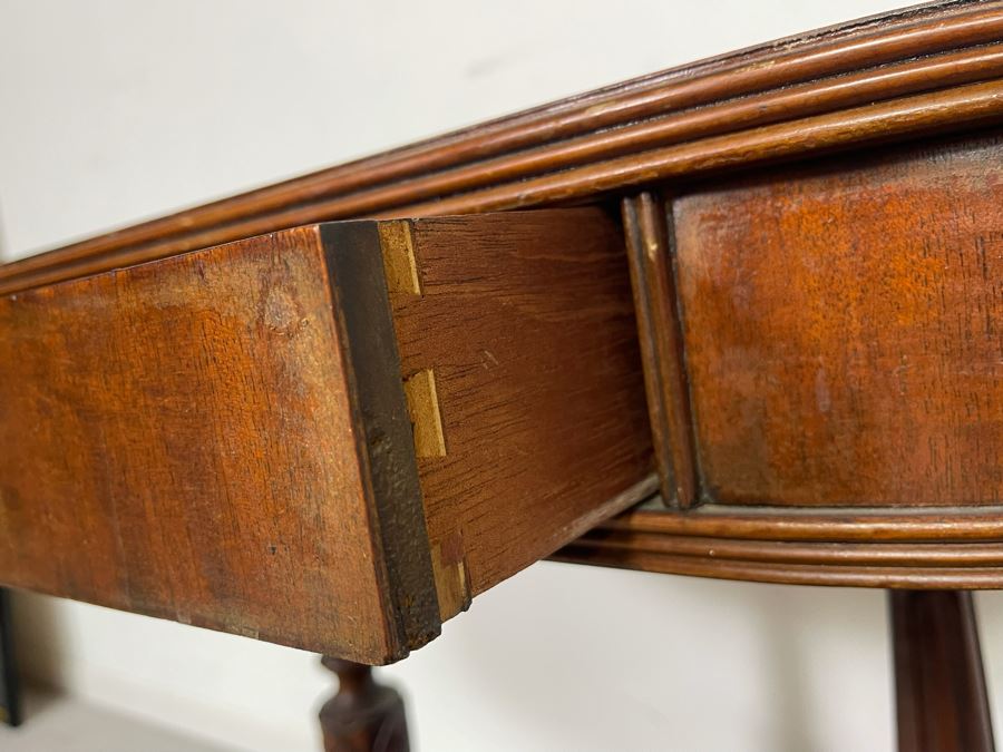 Antique Oval Side Table With Drawer 27W X 14D X 24H [Photo 6]