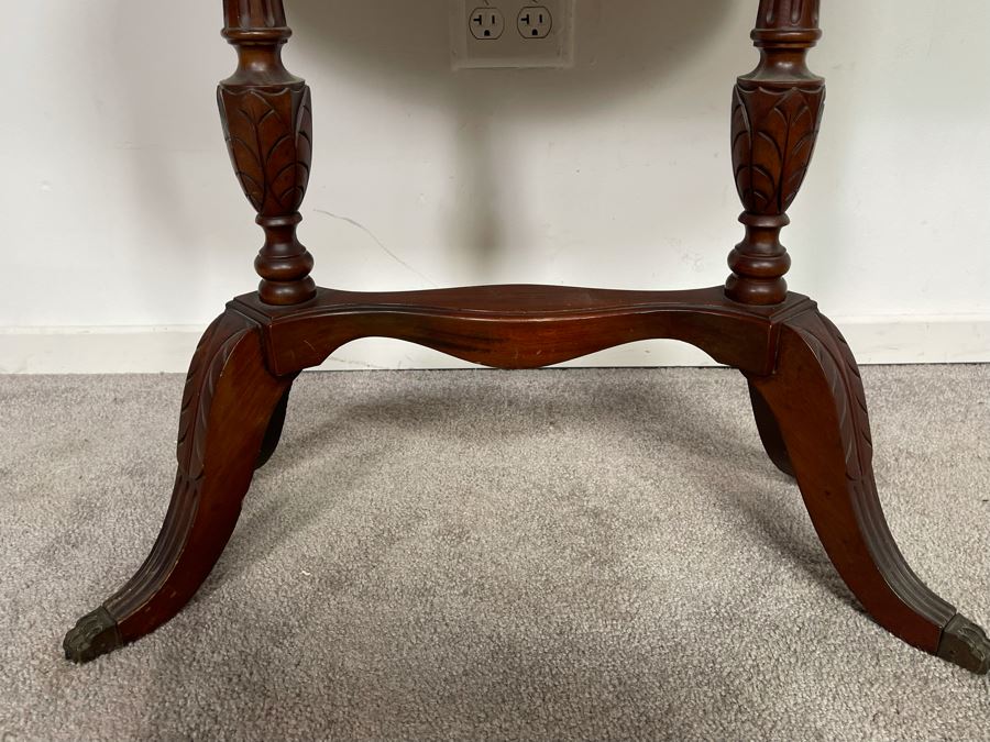 Antique Oval Side Table With Drawer 27W X 14D X 24H [Photo 7]