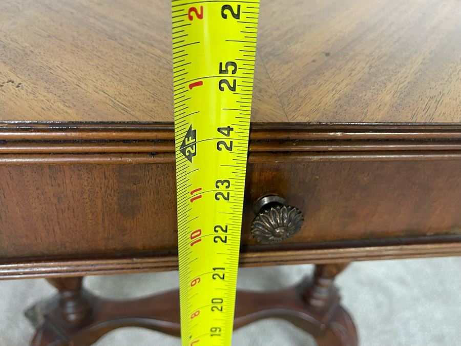 Antique Oval Side Table With Drawer 27W X 14D X 24H [Photo 14]