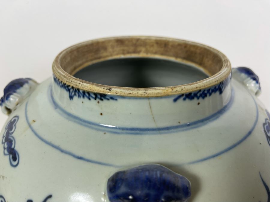 Antique Chinese Porcelain Blue And White Dragon Ginger Jar 18H X 10W With Certificate Of Antiquity [Photo 19]