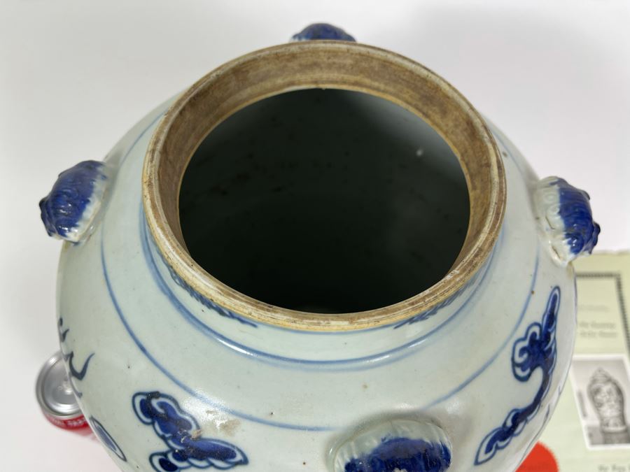 Antique Chinese Porcelain Blue And White Dragon Ginger Jar 18H X 10W With Certificate Of Antiquity [Photo 12]