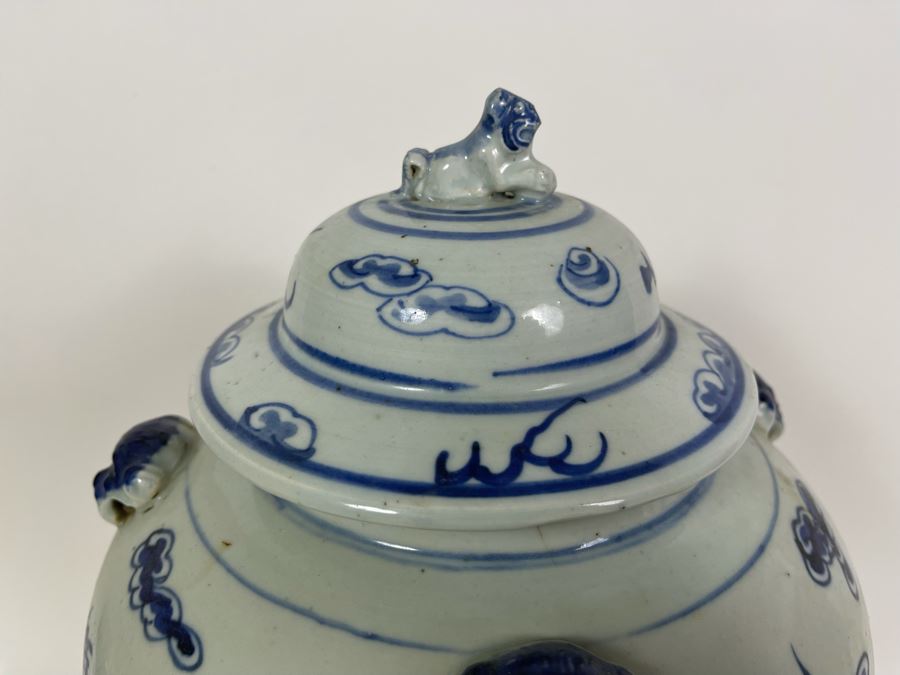 Antique Chinese Porcelain Blue And White Dragon Ginger Jar 18H X 10W With Certificate Of Antiquity [Photo 20]