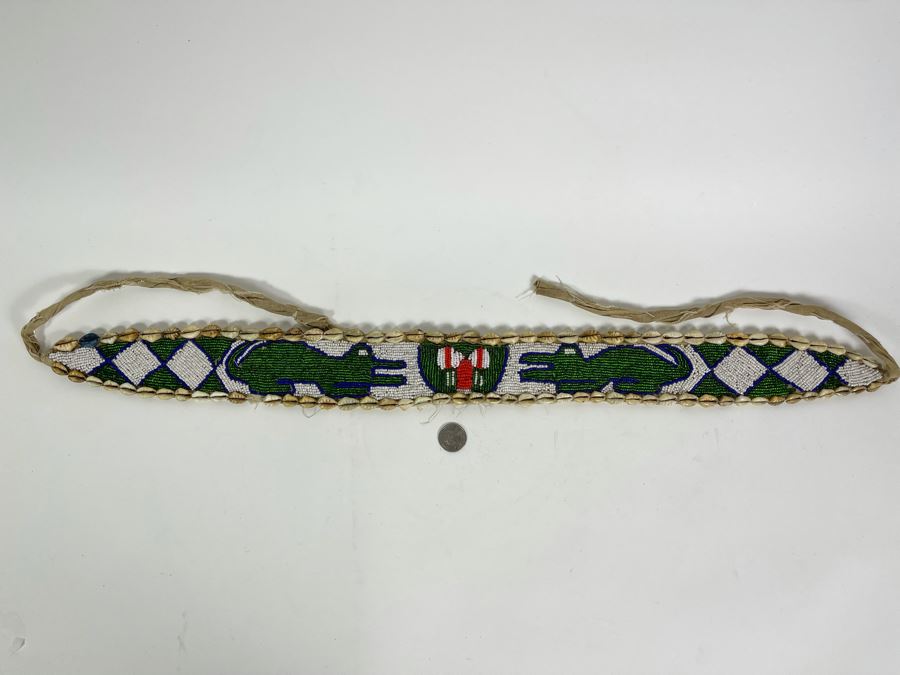 Vintage Handmade African Beaded Belt With Cowrie Shells (Beaded Portion Is 28L) [Photo 2]