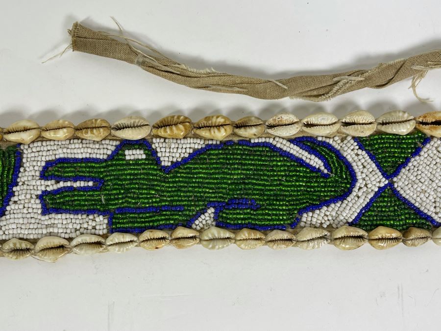 Vintage Handmade African Beaded Belt With Cowrie Shells (Beaded Portion Is 28L) [Photo 6]