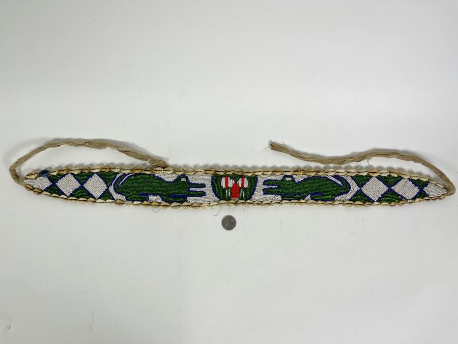 Vintage Handmade African Beaded Belt With Cowrie Shells (Beaded Portion Is 28L) [Photo 3]