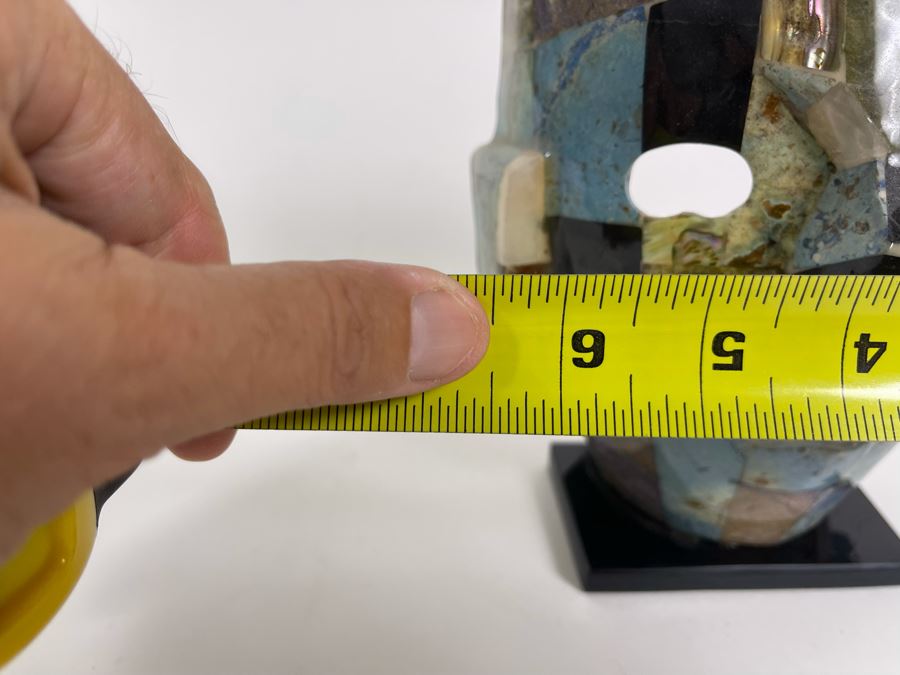 Inlaid Stone Turquoise Mask Sculpture 6.5W X 4D X 8.5H [Photo 10]