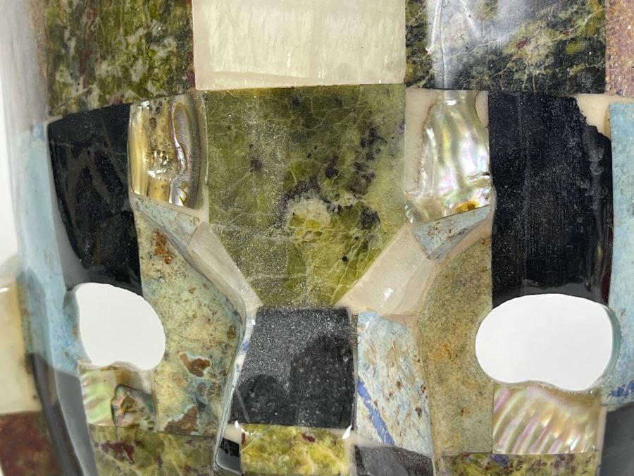 Inlaid Stone Turquoise Mask Sculpture 6.5W X 4D X 8.5H [Photo 3]