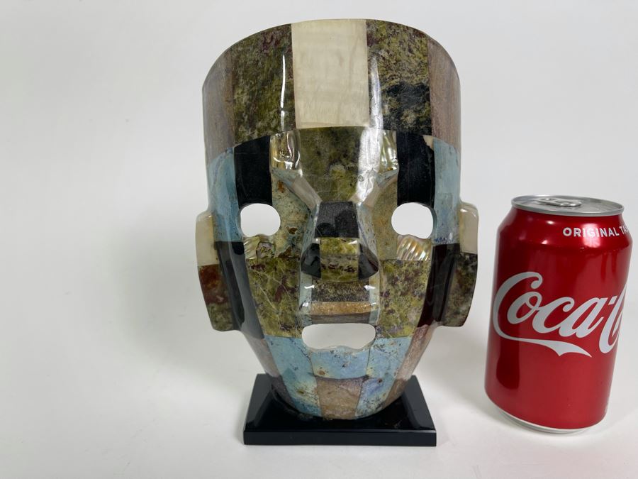 Inlaid Stone Turquoise Mask Sculpture 6.5W X 4D X 8.5H [Photo 2]