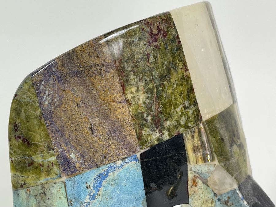 Inlaid Stone Turquoise Mask Sculpture 6.5W X 4D X 8.5H [Photo 8]