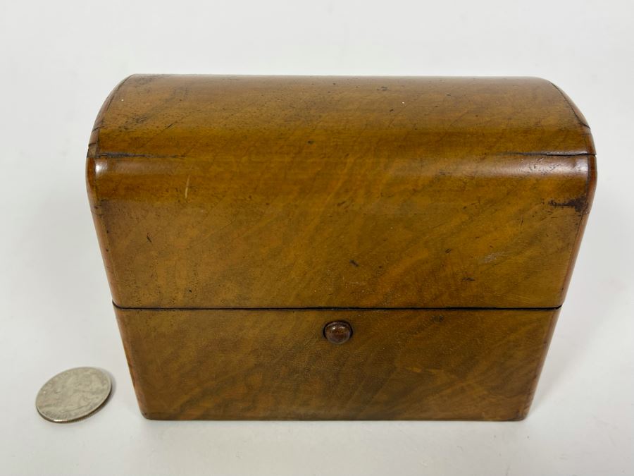 Vintage Handmade Wooden Domed Box For Storing Bottles 5W X 2.5D X 4H [Photo 4]