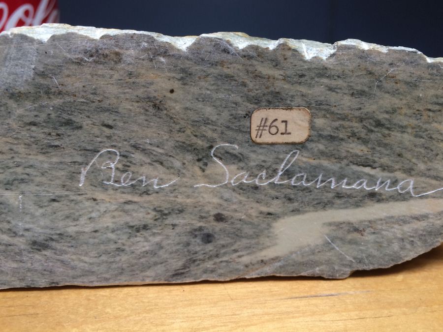 Ben Saclamana Carved Soapstone Inuit Bear and Seal [Photo 11]