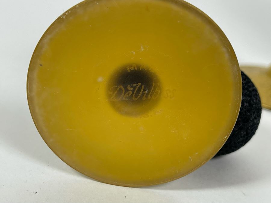 Vintage Collection Of Three DeVilbiss Hand Painted Perfume Atomizers Bottles Tallest Is 6.5H [Photo 8]