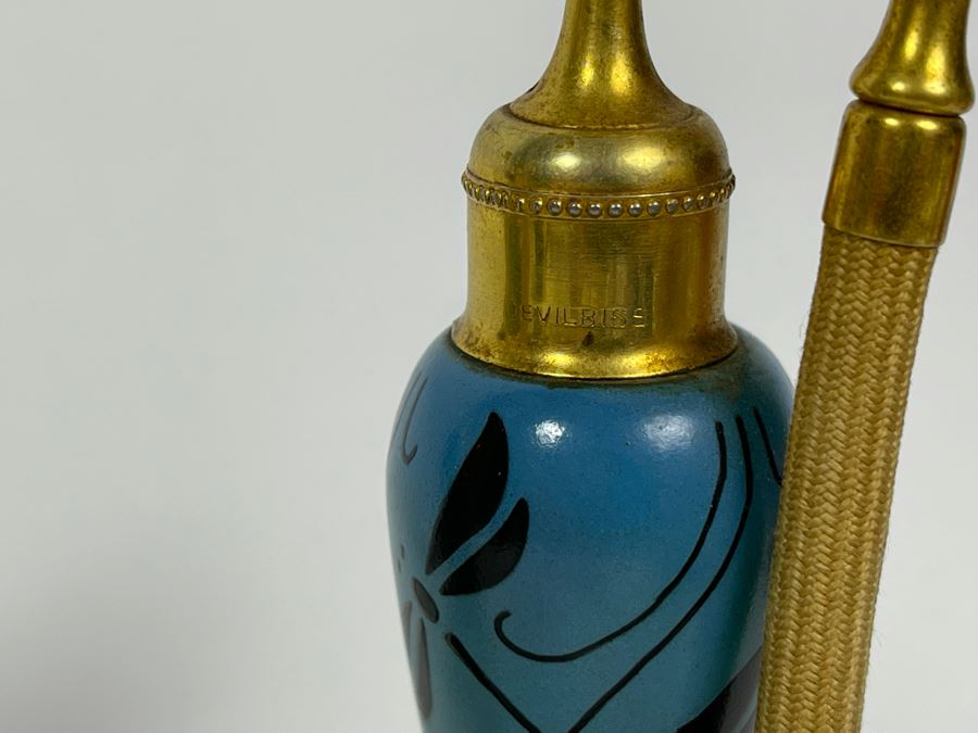 Vintage Collection Of Three DeVilbiss Hand Painted Perfume Atomizers Bottles Tallest Is 6.5H [Photo 10]