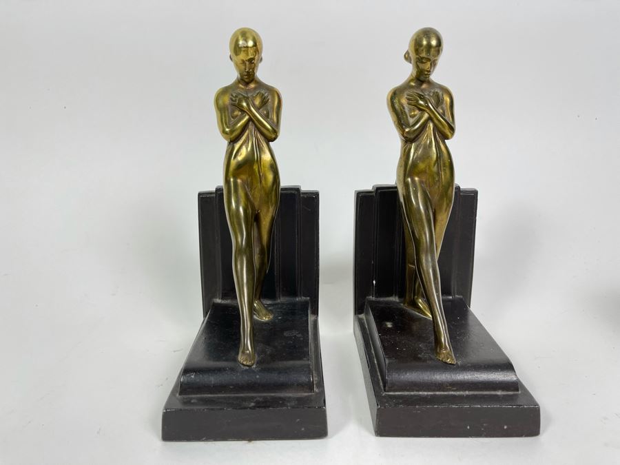 Pair Of Art Deco Metal Bookends 8H [Photo 4]