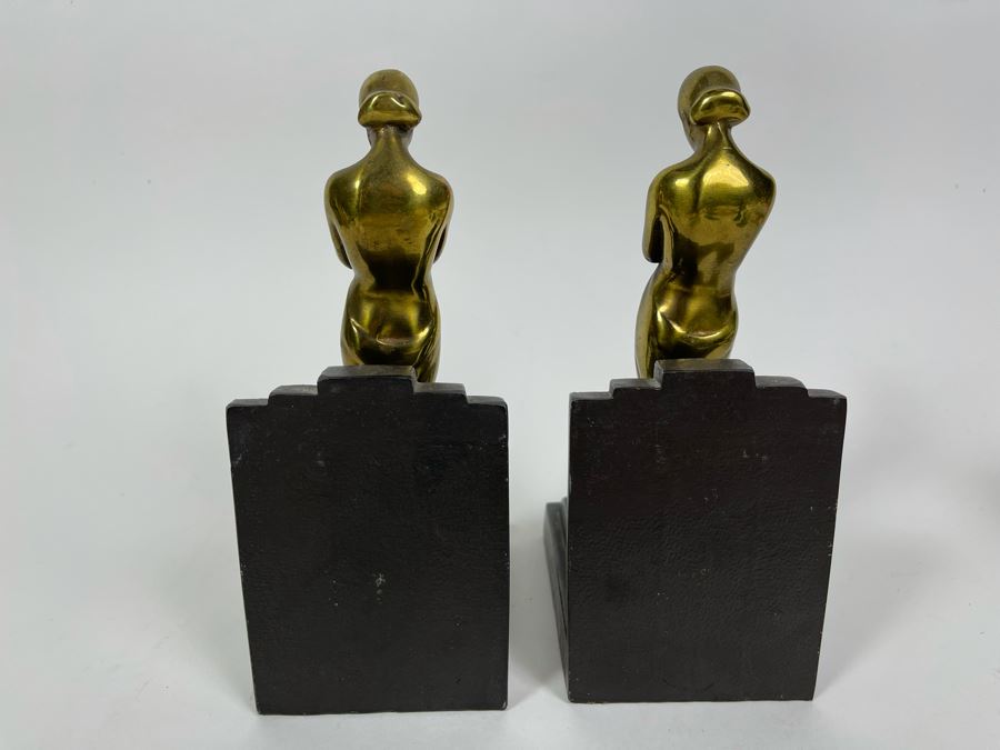 Pair Of Art Deco Metal Bookends 8H [Photo 5]