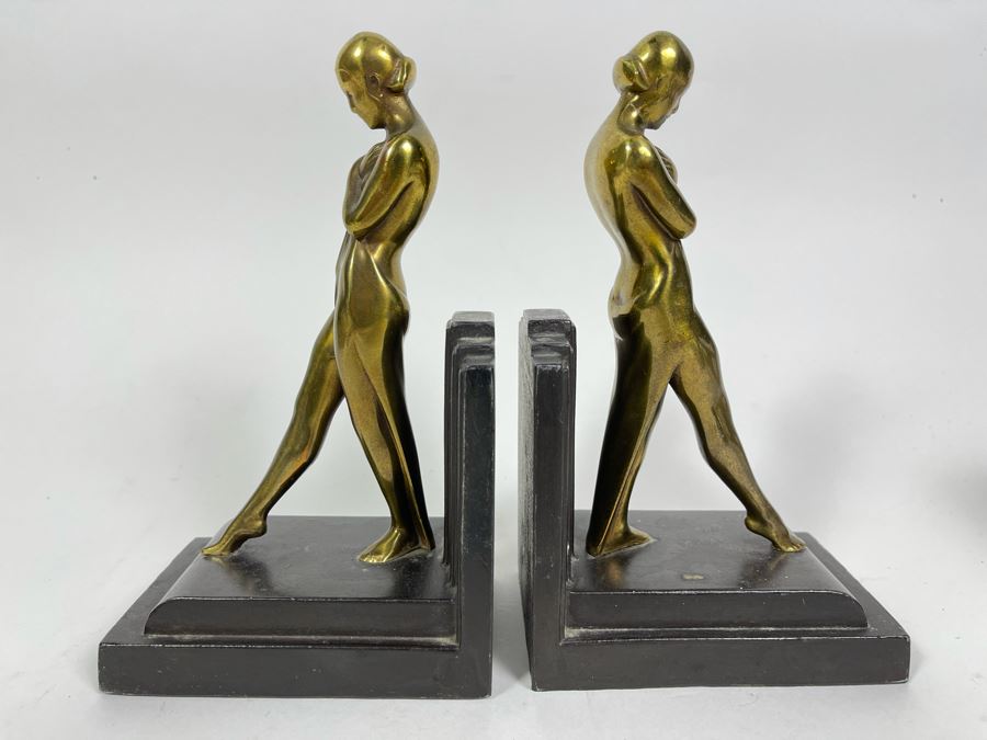 Pair Of Art Deco Metal Bookends 8H [Photo 6]