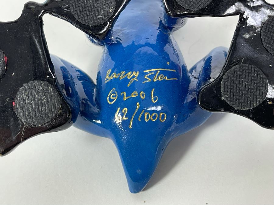 Pair Of Signed Limited Edition Barry Stein Hand Painted Metal Frogs [Photo 7]